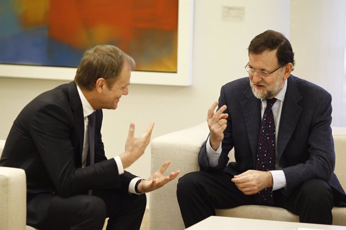 Mariano Rajoy y el presidente del Consejo Europeo, Donald Tusk