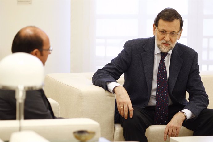 Mariano Rajoy y Pedro Antonio Sánchez, consejero de Educación de Murcia