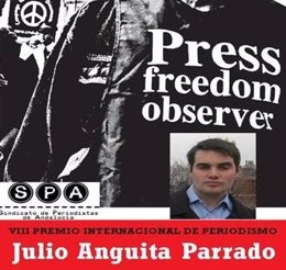 Cartel del VIII Premio Internacional de Periodismo Julio Anguita Parrado