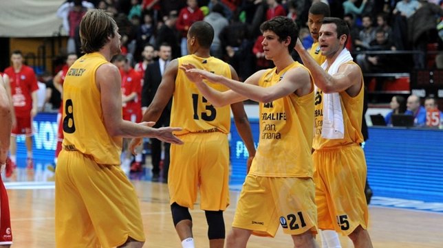 El Gran Canaria celebra su pase a la final de la Eurocup