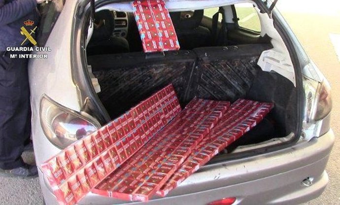 Tabaco de contrabando intervenido en la operación