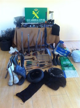 Efectos intervenidos por el Seprona en la Operación Vipe contra el furtivismo