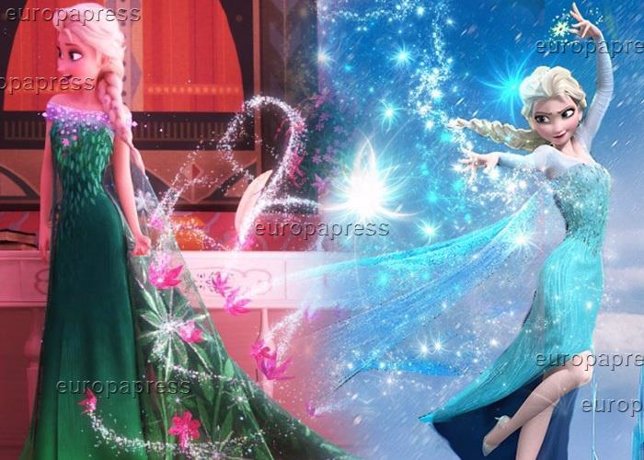 Frozen Fever: Elsa se pasa del vestido azul al verde, Anna