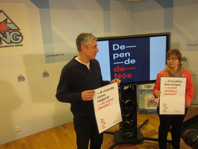 Montse Prado y Bieito Lobeira presentan la campaña del BNG