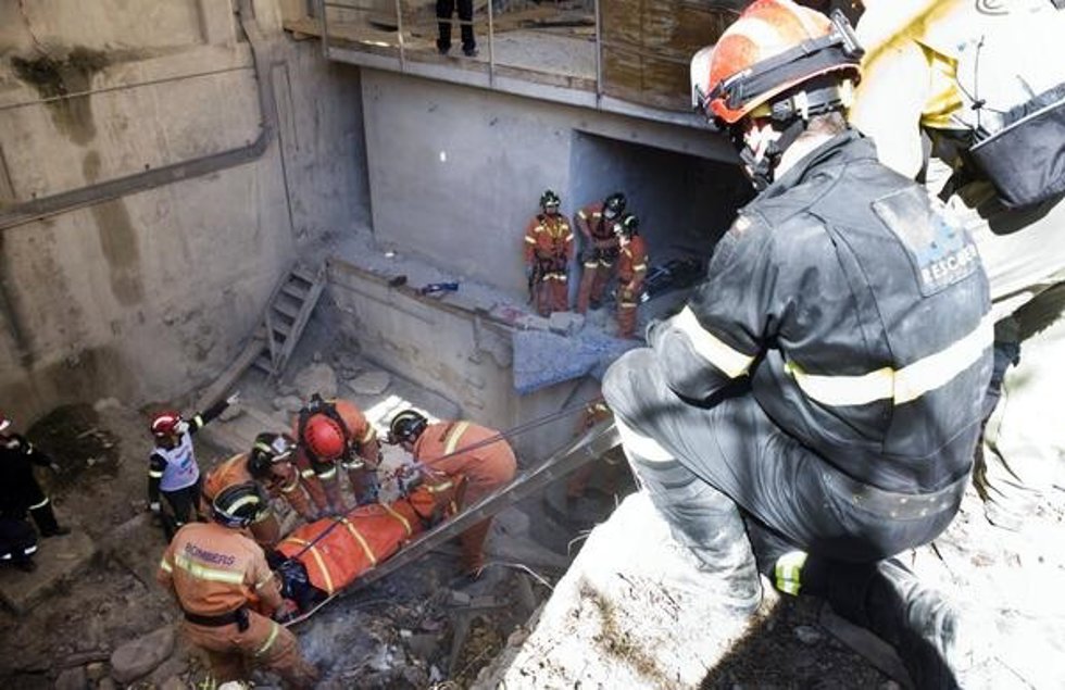 Intervención de rescate de bomberos