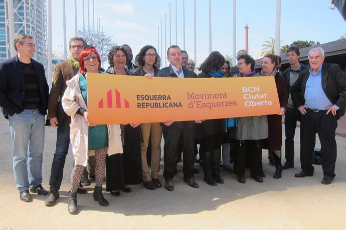 Alfred Bosch y los candidatos de ERC a la Alcaldía de Barcelona