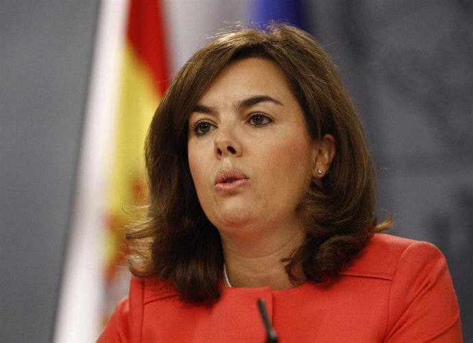 Soraya Santamaría tras el Consejo de Ministros