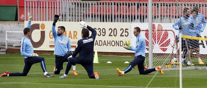 Moyà y Oblak entrenando en Majadahonda
