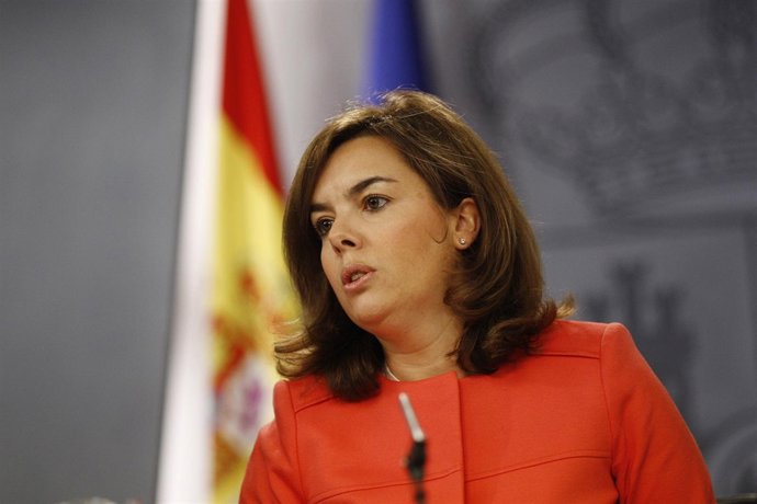 Soraya Santamaría tras el Consejo de Ministros
