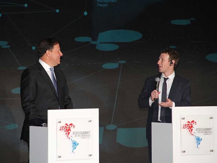 El vicepresidente de Panamá, Juan Carlos Varela, y Mark Zuckeberg. Riu Hotels