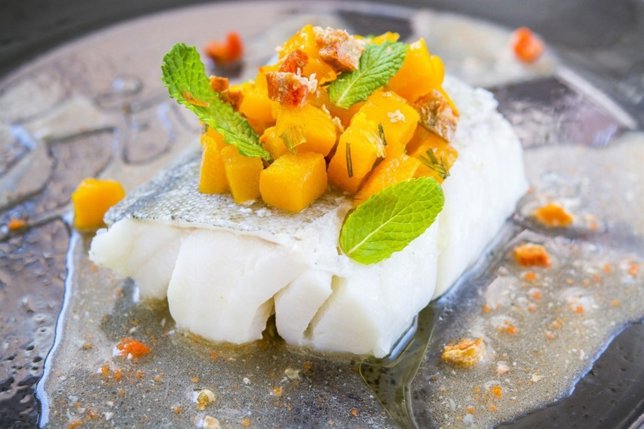 Plato del restaurante El Pimiento Verde para los Menús Gastronómicos del Bacalao