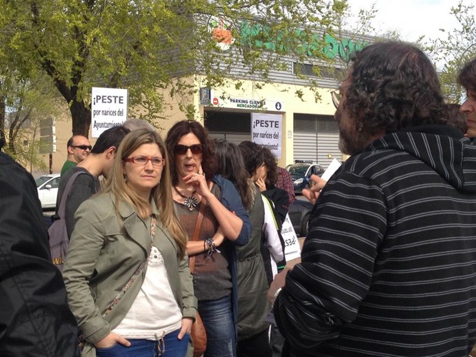 Raquel López, en la manifestación contra los olores de Valdemingómez