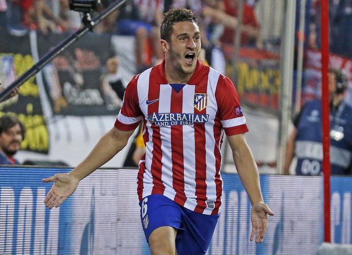Jorge "Koke" Resurrección celebra un gol con el Atlético de Madrid