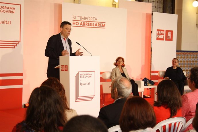 Puig durante la presentación del programa en materia de igualdad