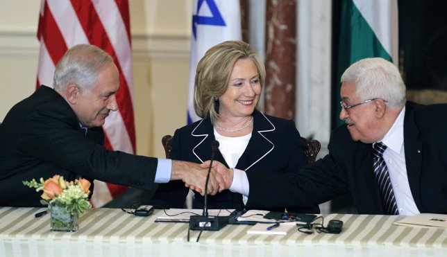 Benjamin Netanyahu y Mahmud Abbas