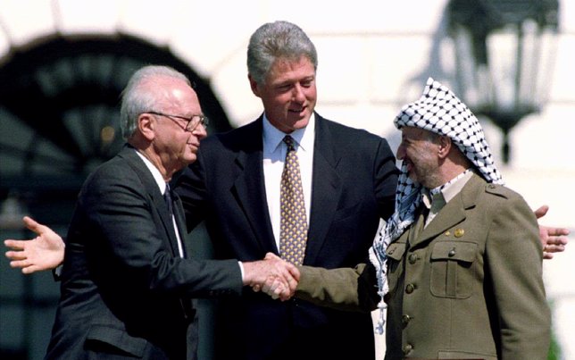Isaac Rabin y Yasir Arafat