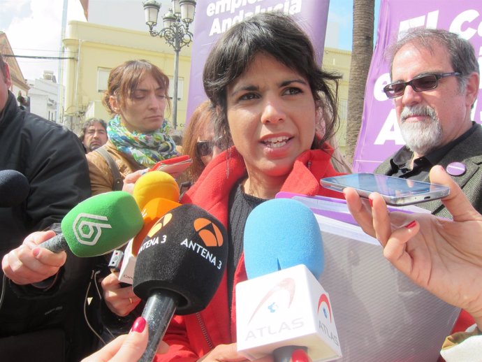 La candidata de Podemos a presidir la Junta, Teresa Rodríguez. 