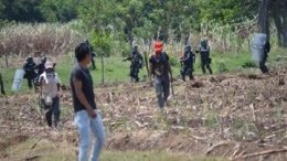 Desalojo de una finca ocupada por indígenas en el oeste de Colombia