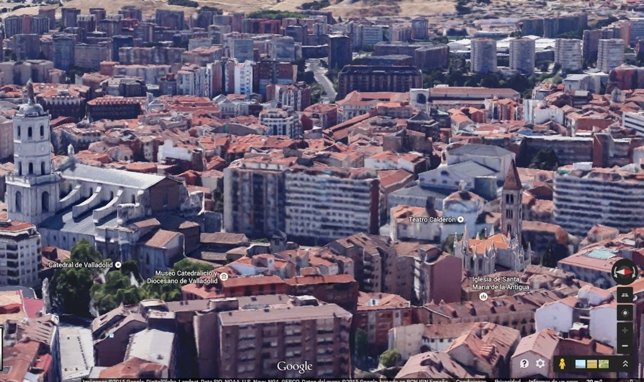 Imágen en tres dimensiones del centro de Valladolid