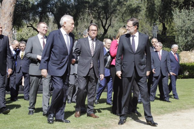 J.M.Margallo, Artur Mas y Mariano Rajoy en la reunión de la UE
