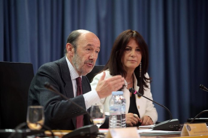 Alfredo Pérez Rubalcaba, durante su intervención en 'Factor Universitario'