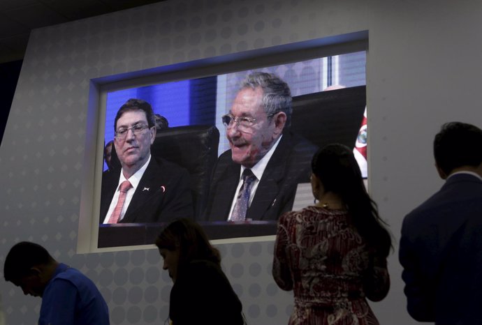 El presidente cubano, Raúl Castro, en la Cumbre de las Américas