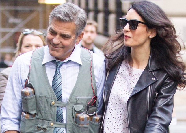 Amal Clooney, visita de trabajo al set de rodaje de su marido George Clooney