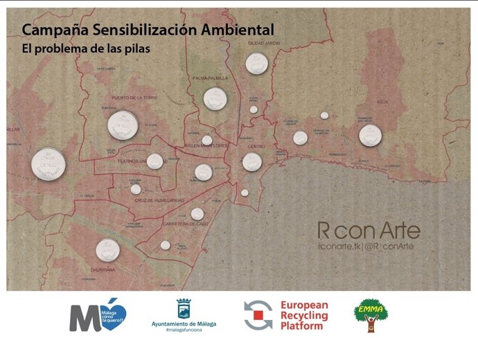 Campaña de sensibilización para recogida de pilas usadas Ayuntamiento de Málaga