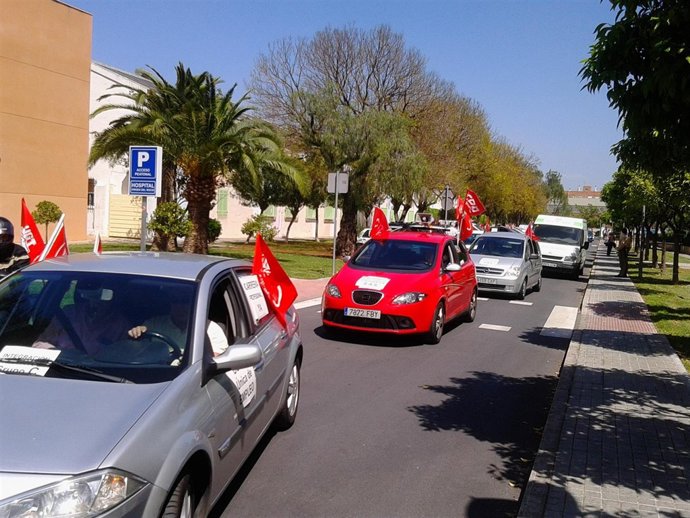 Caravana de los profesionales de mantenimiento de hospitales