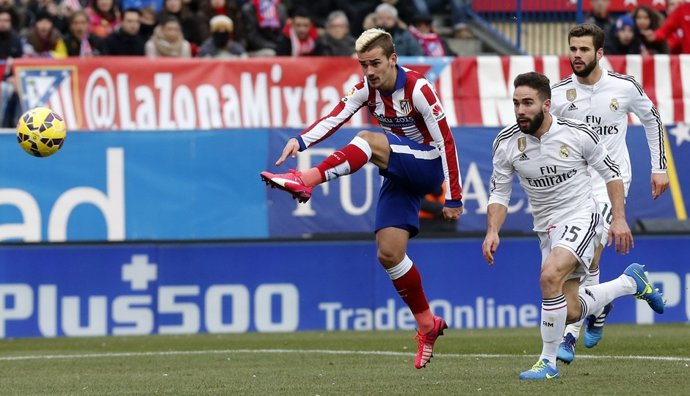Griezmann y Carvajal en el Atlético - Real Madrid