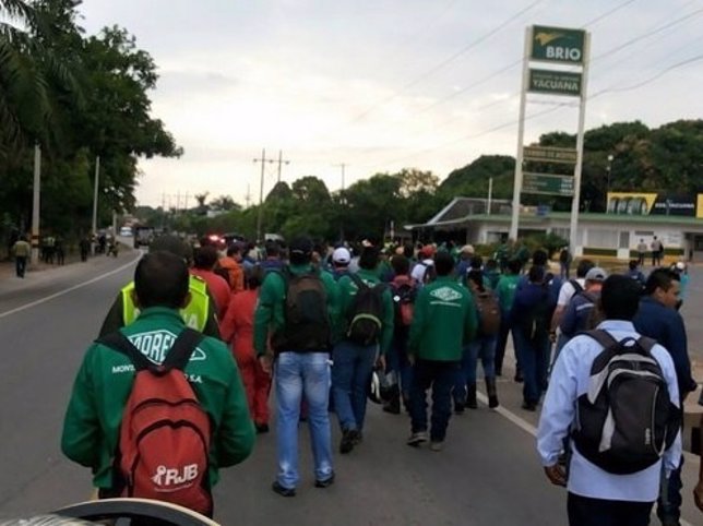 Movilizaciones de sindicatos del petróleo en Colombia
