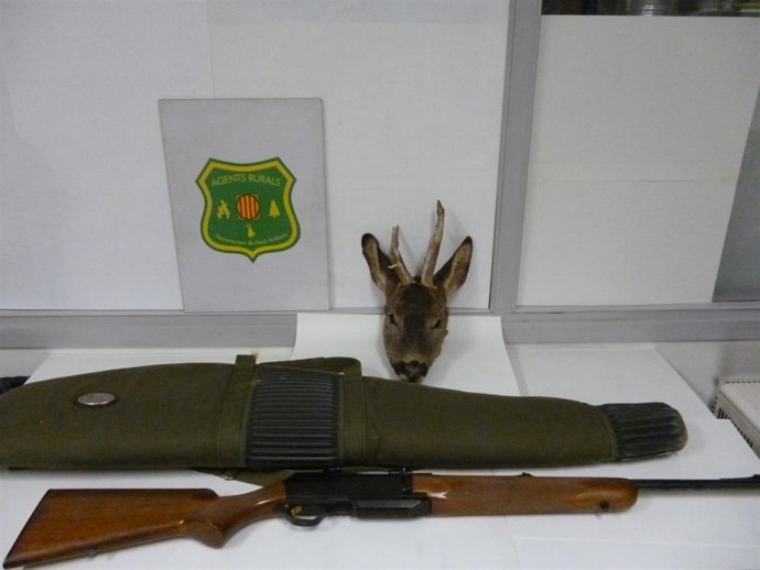 Material decomisado a cazadores furtivos en Lladurs