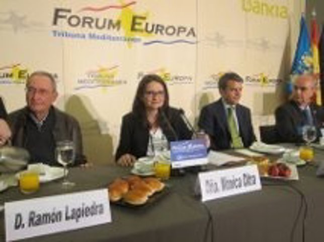 Mònica Oltra en el desayuno informativo de Fórum Europa