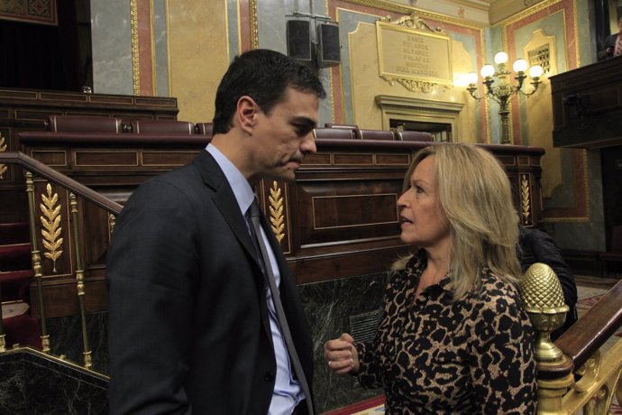 Pedro Sánchez y Trinidad Jiménez.