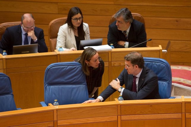 Alberto Núñez Feijóo en el pleno del Parlamento de Galicia.