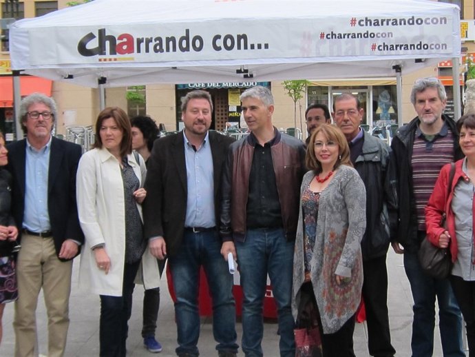 Candiato de CHA a  Alcaldía, Juan Martín, y más militantes en acto preelectoral
