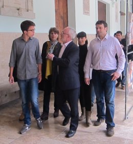 Errejón con Montiel y otros miembros de la candidatura de Podemos