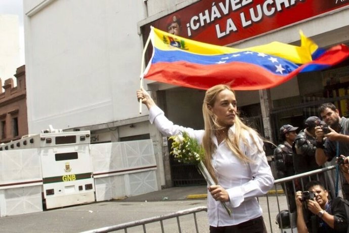 La mujer del líder opositor venezolano Leopoldo López, Lilian Tintori