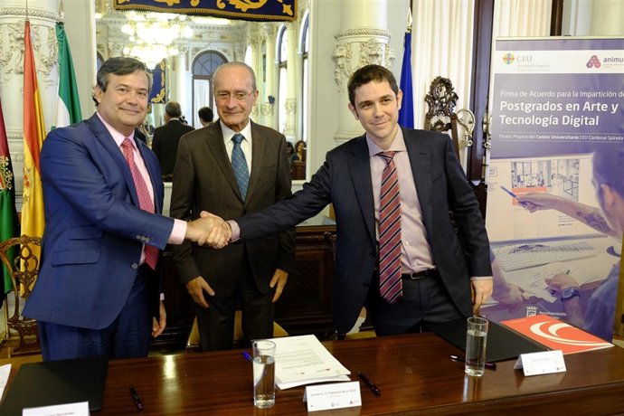 Juan Carlos Hernández, de la Fundación Andalucía CEU, y David Plaza, de Animum