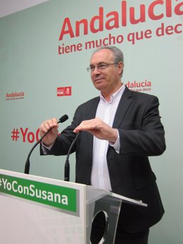 Juan Pablo Durán en la sede del PSOE