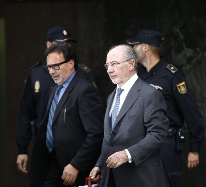 Rodrigo Rato sale de declarar de la Audiencia Nacional
