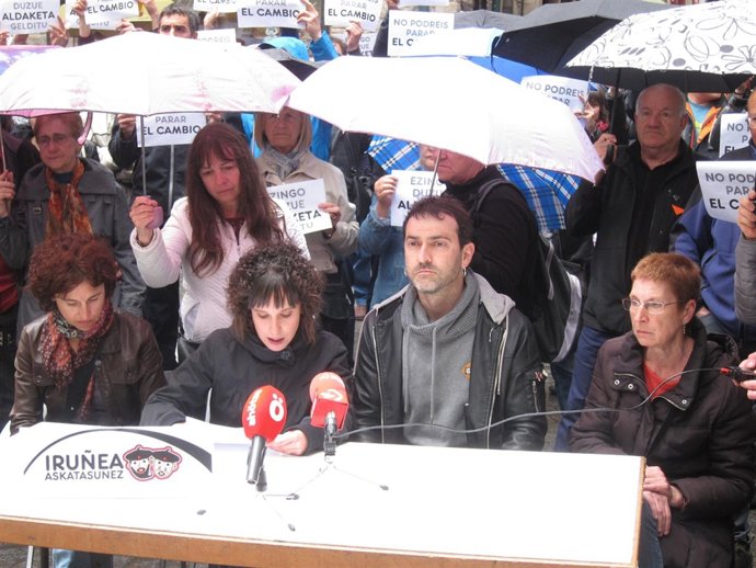 Josu Gracia (Iruñea Askatasunez) y Miren Aristu (Gora Iruñea).