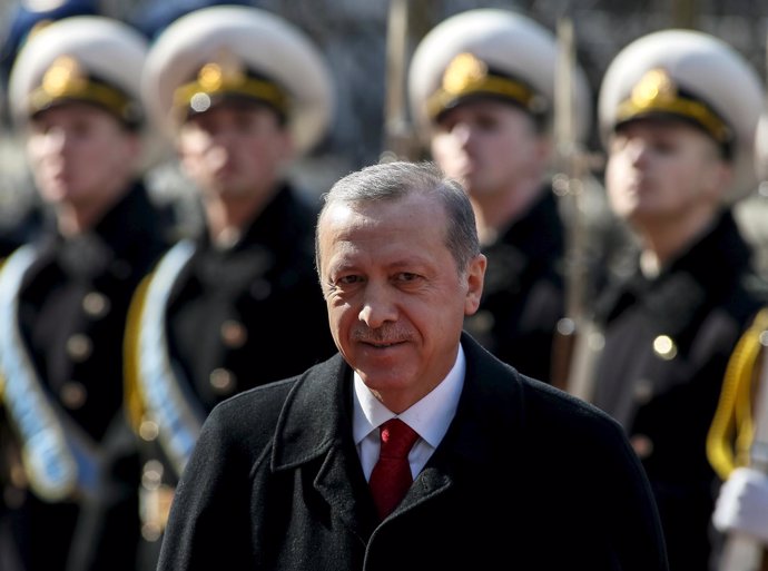 El presidente de Turquía, Recep Tayyip Erdogan, durante una visita a Kiev