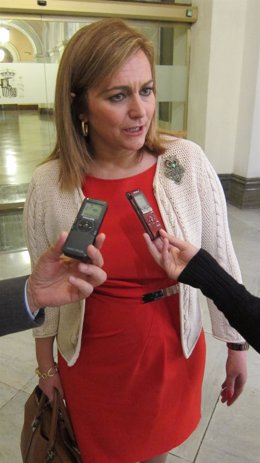 María Jesús Serrano atiende a los medios