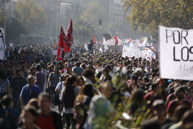 Manifestación de estudiantes en Santiago (Chile)