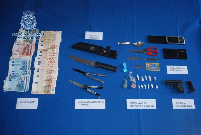 Efectos intervenidos en la ''operación Tridente' contra el tráfico de droga 