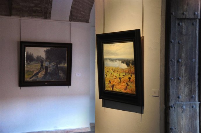 Dos de los óleos de Barahona expuestos en la Diputación