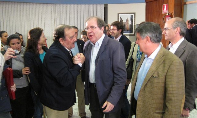 Herrera a su llegada al Hotel Colón de Béjar (Salamanca)