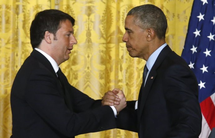 Comparecencia en la Casa Blanca de Matteo Renzi y Barack Obama