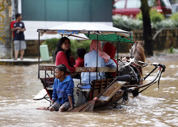 Inundaciones en Jakarta, indonesia